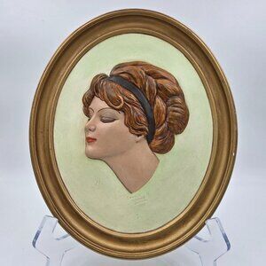 Duncan Ceramics Bas-Relief Plaster Mold Cameo Woman With Black Hair Band